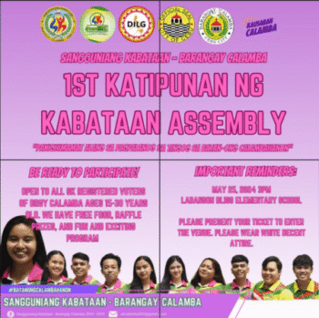 Our first ever Katipunan ng Kabataan Assembly is already set!